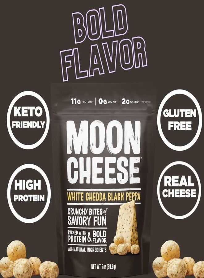 Moon Cheese Variety Pack, Cheddar, White Cheddar, Gouda, Garlic Parm & Pepper Jack, Protein-Rich Cheese Snack, Gluten Free, Keto Friendly, 100% Real Cheese, 2 Ounce (Pack of 5) - Image 4