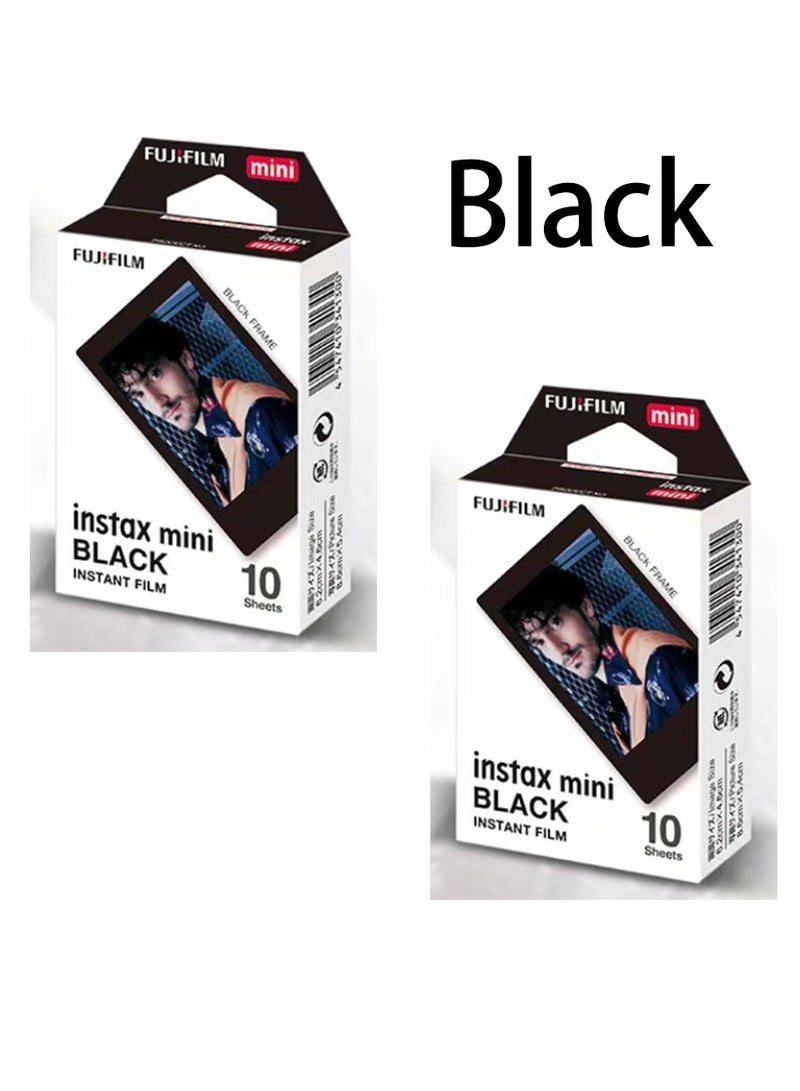 10 Sheet Instax Mini Film Photo Paper Black For Camera Portrait Home Decor - Image 3