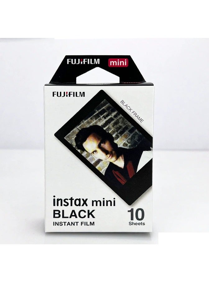 10 Sheet Instax Mini Film Photo Paper Black For Camera Portrait Home Decor - Image 1