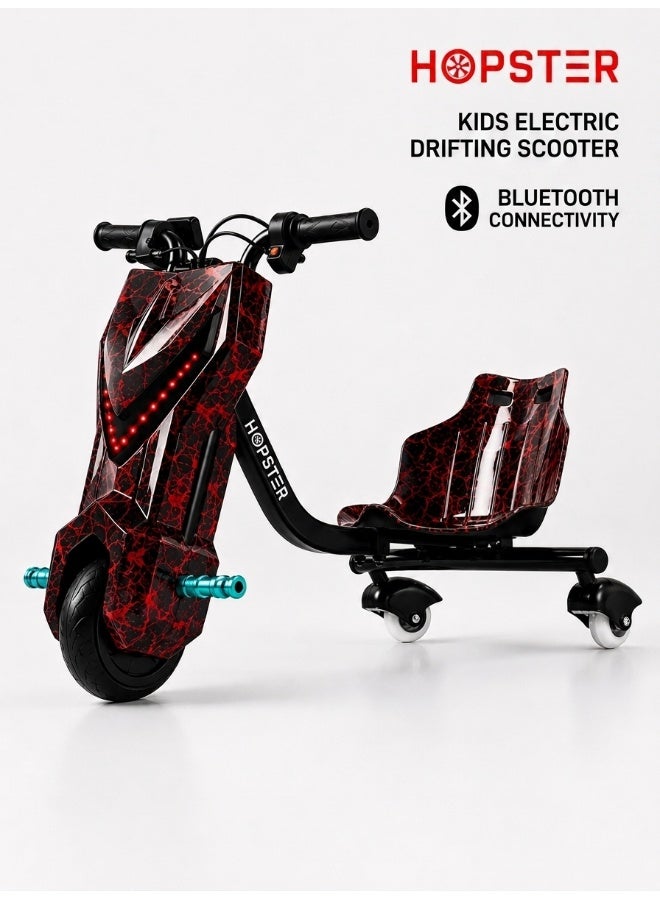 Hopster Kid's Advanced Electric Drift Scooter for Kids with 180W Motor, Medium 6.5 inch wheel, Comfortable Racing Seat, Rear Drift Wheel System, Long-Lasting Rechargeable Battery, Red & Black - Image 4
