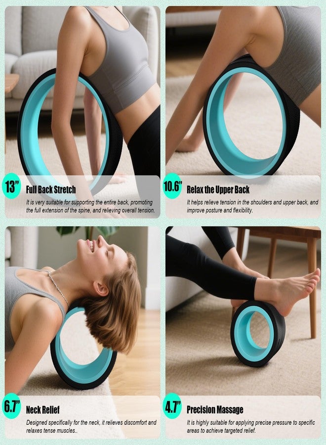 Zomyove Back Wheel - Yoga Wheel for Back Pain Reliefn & Stretching, Back Roller for Deep Tissue Massage, Back Roller Wheel for Physical Therapy & Exercise- 4 Piece - Image 2