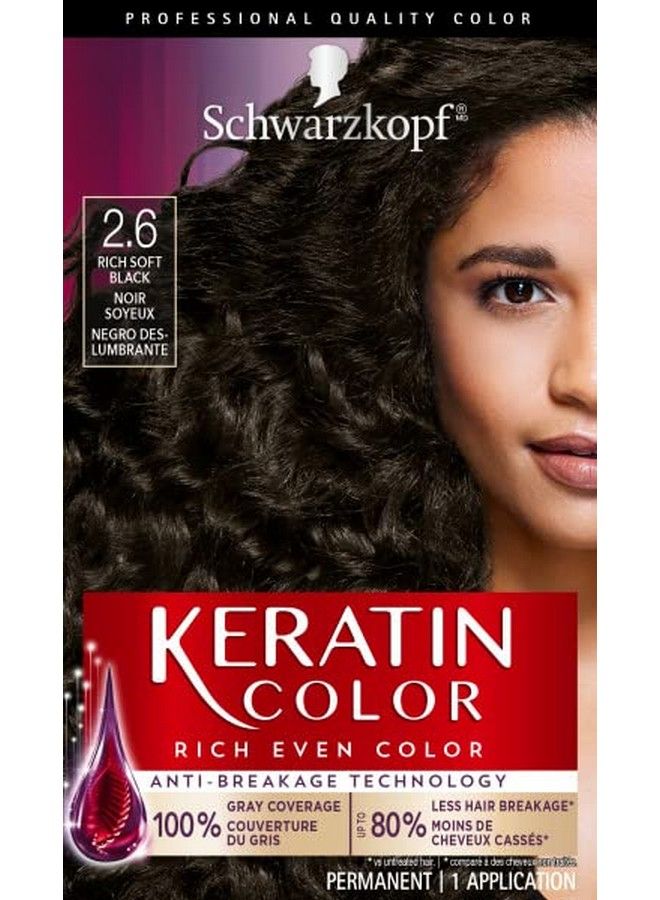 Schwarzkopf Keratin Color Permanent Hair Color Cream 2.0 Soft Black - Image 2