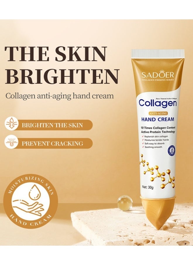 SADOER 4-PACKS Collagen Anti Wrinkle Hand Cream, Nourishing Whitening Moisturizing Skin Care Cream, Fast Absorbing Anti Ageing Hand Cream, Smooth And Soft Skin Crack Repair Cream To Remove Wrinkles Darkness 30g*4 - Image 2