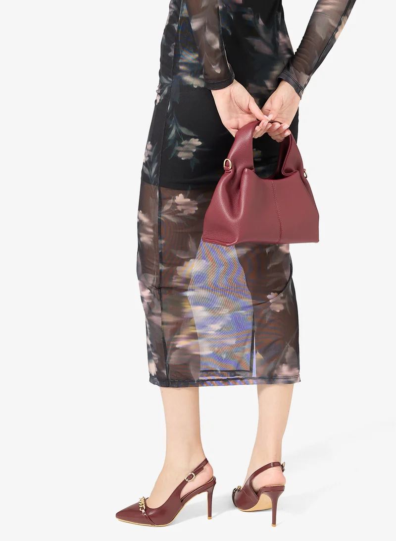 Ella Limited Edition Burgundy Slingback, gold chain detail for Women | Best Price UAE