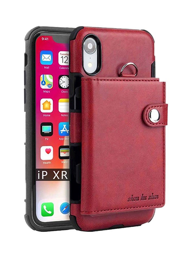 NIBEMINENT Protective Wallet Case Cover For Apple iPhone XR Wine Red - Image 1