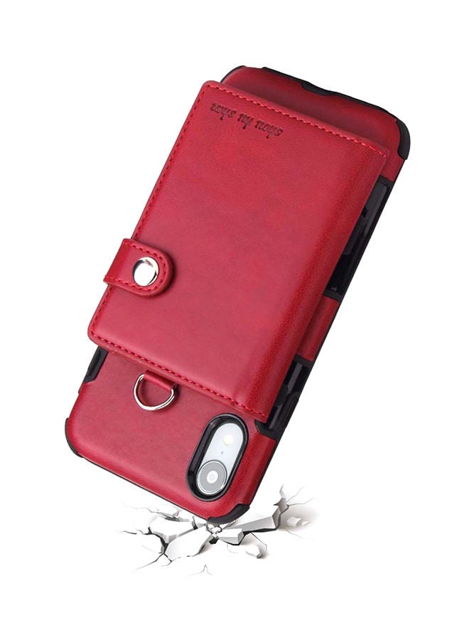 NIBEMINENT Protective Wallet Case Cover For Apple iPhone XR Wine Red - Image 5