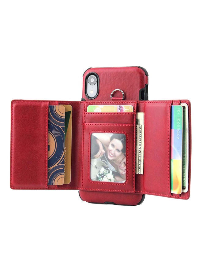 NIBEMINENT Protective Wallet Case Cover For Apple iPhone XR Wine Red - Image 3