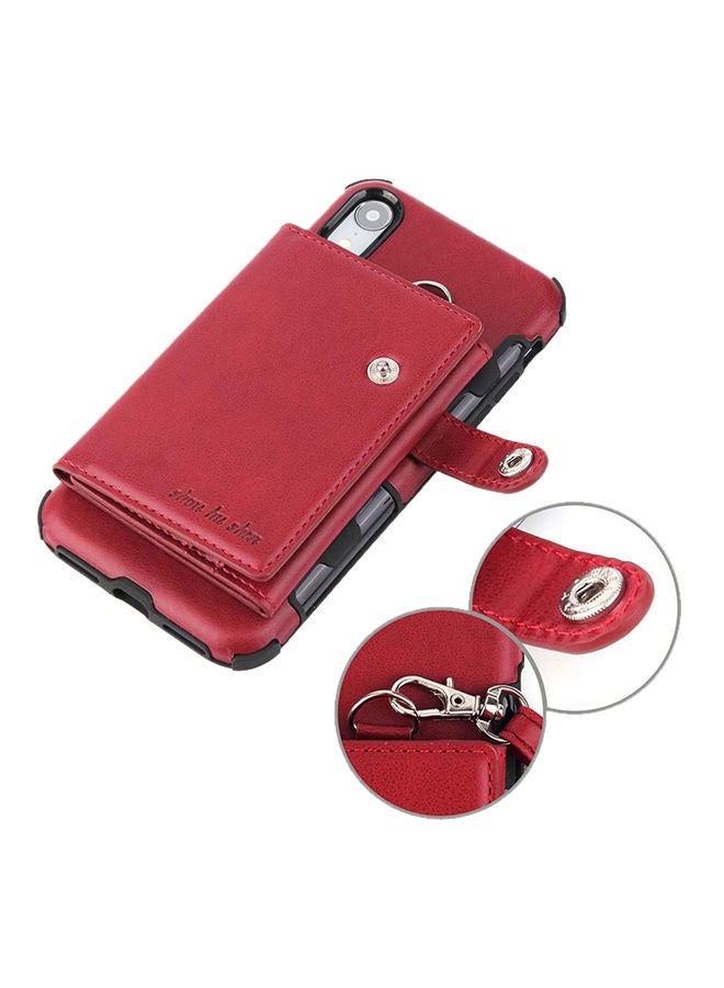 NIBEMINENT Protective Wallet Case Cover For Apple iPhone XR Wine Red - Image 4