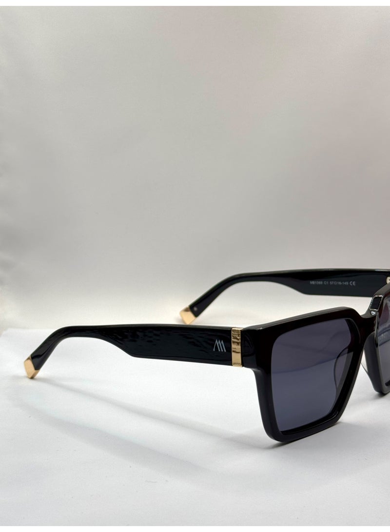 Kemet Eyewear Rectangular Full Rim Unisex Opal Black Black Lens - Image 3