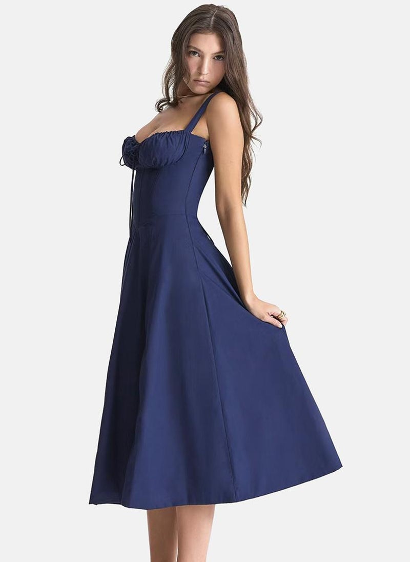 YUNIQEE Navy Corset Midi Dress  - Image 3