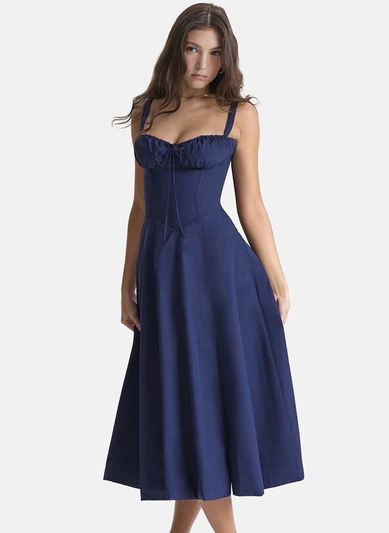 YUNIQEE Navy Corset Midi Dress  - Image 1