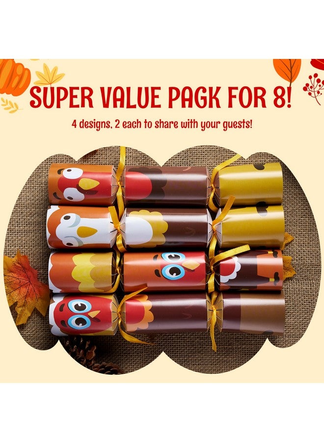 JOYIN 8 Pack Thanksgiving Party Favor,Turkey Style Thanksgiving Cracker,Party Games For Fall Holiday, No Snap Party Table Favor Set With Joke Dice & Gifts,Thanksgiving Holiday Cracker For Kids Adults - Image 2