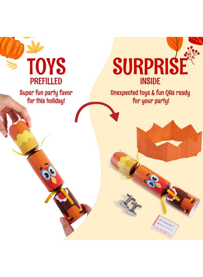 JOYIN 8 Pack Thanksgiving Party Favor,Turkey Style Thanksgiving Cracker,Party Games For Fall Holiday, No Snap Party Table Favor Set With Joke Dice & Gifts,Thanksgiving Holiday Cracker For Kids Adults - Image 4