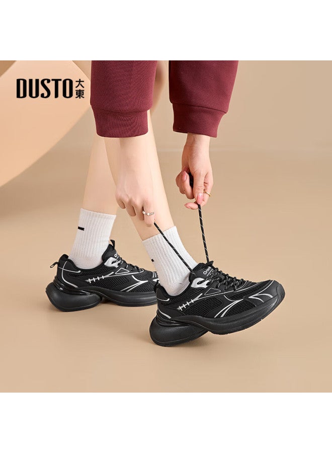 DUSTO Da Dong Women's Shoes Autumn New Casual Flat Middle Heel Round Toe Material Patchwork Q0371 - Image 2