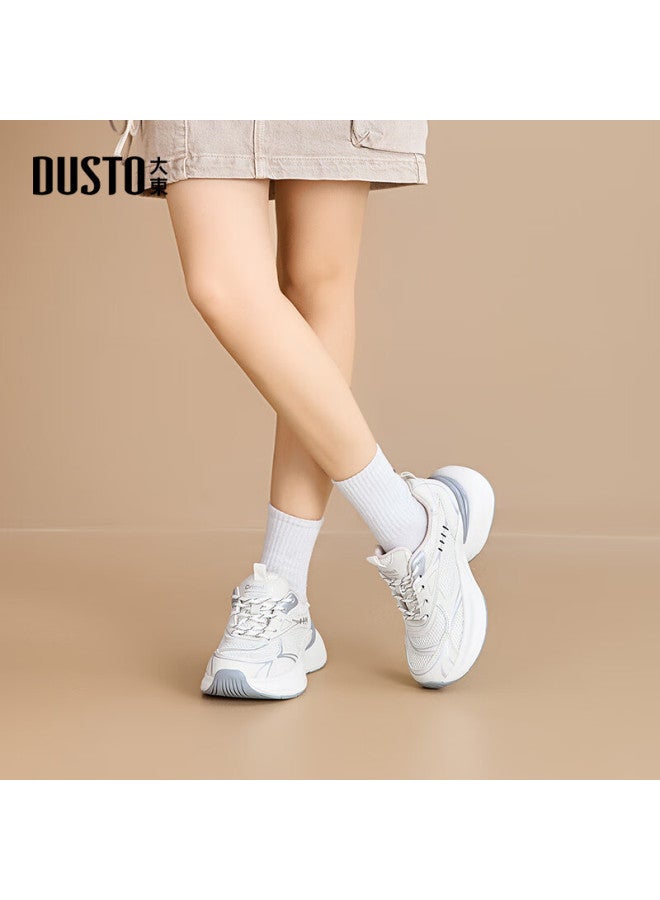 DUSTO Da Dong Women's Shoes Autumn New Casual Flat Middle Heel Round Toe Material Patchwork Q0371 - Image 1
