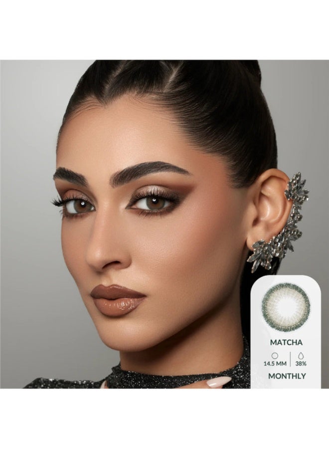 Amara Unisex Matcha Monthly Disposable Contact Lenses, Color Contact Lenses, Cosmetic Contact Lenses, Green Contact Lenses - Image 2
