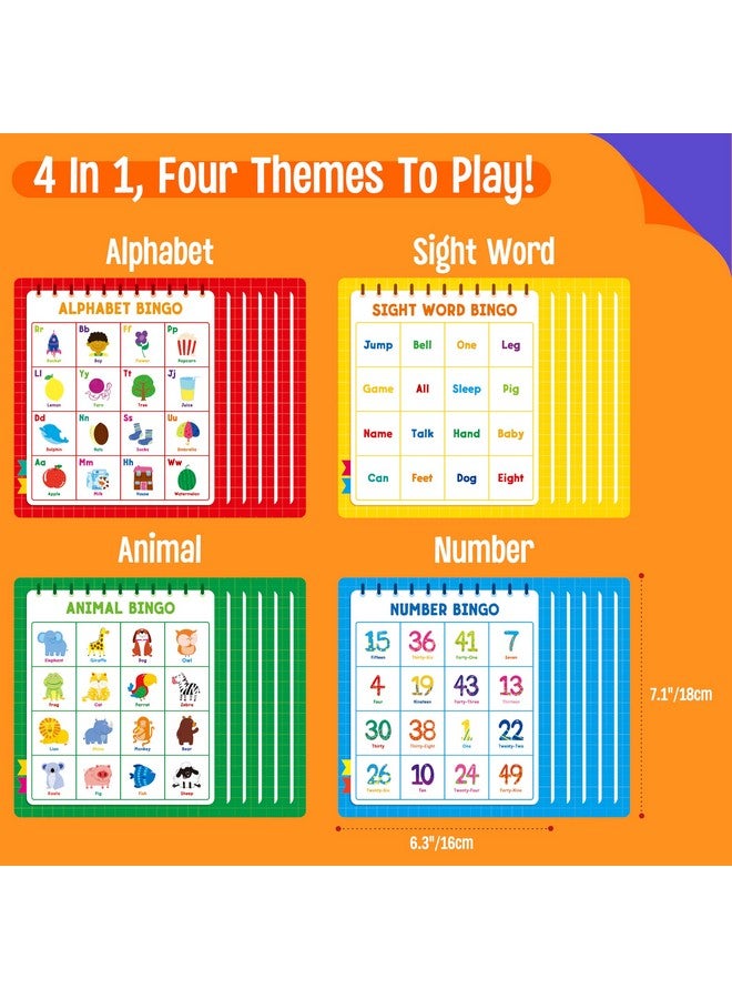 SpriteGru Family Bingo Game, Alphabet Animal Sight Word and Number Bingo Board Game, Counting and Matching Skills Classic Educational Game for Kindergarten and Preschool Kids, Perfect for Home and Classroom - Image 3