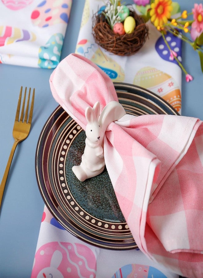 wonlex Ceramic Easter Napkin Rings Set of 6, White Porcelain Rabbit Napkin Ring Holder for Wedding, Dinner Party, Banquet, Serviette for Spring, Holiday Table Decor (Ceramic Rabbit) - Image 2