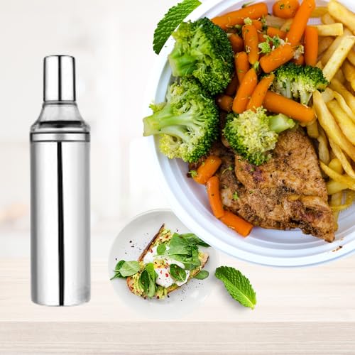 BLLUEX Stainless Steel Oil Dispenser Can Bottle 500ml | With Nozzle, Dropper & Steel Cap | Cooking Oil Cantainer For Kitchen | Leak Proof Oil Pourer, Dropper & Easy to Handle (Small-I) - Image 2