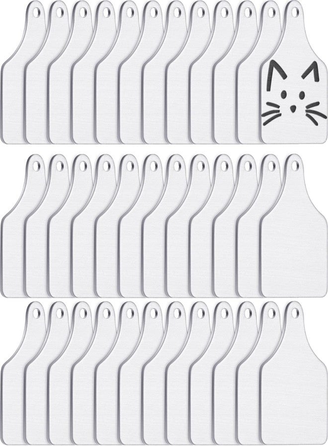 Zhengmy 50 Pieces Metal Cow Tag Blank Metal Stamping Blanks Aluminum Tiny Cattle Ear Tag with Hole for Handmade Number Dog Name ID Women Jewelry, 0.06 Inch Thick - Image 1