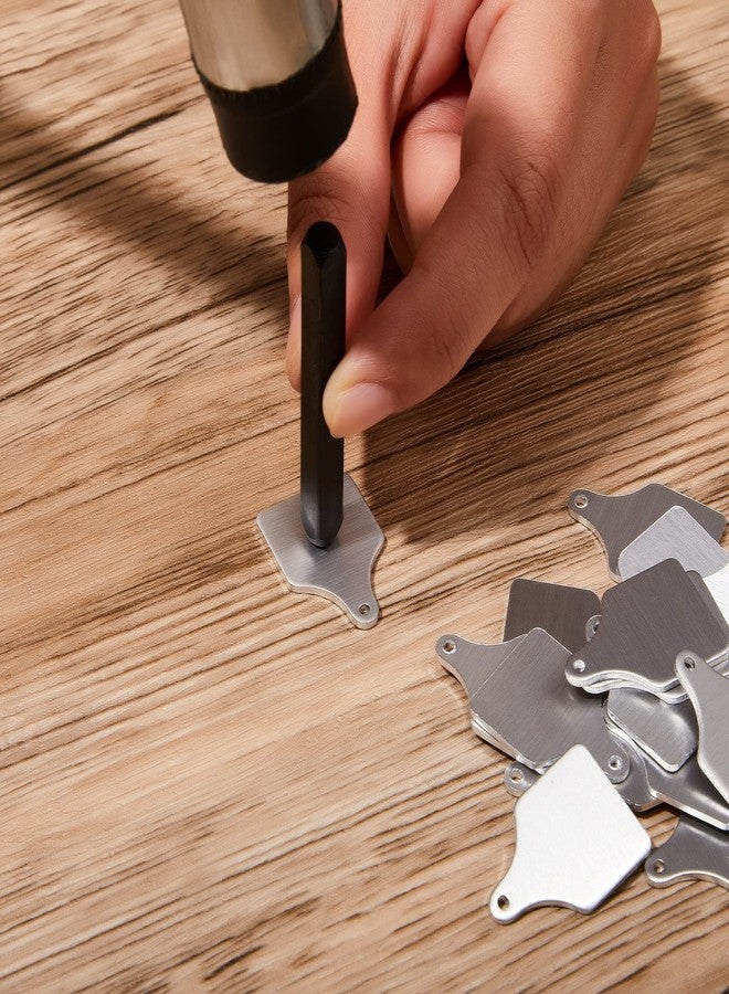 Zhengmy 50 Pieces Metal Cow Tag Blank Metal Stamping Blanks Aluminum Tiny Cattle Ear Tag with Hole for Handmade Number Dog Name ID Women Jewelry, 0.06 Inch Thick - Image 5