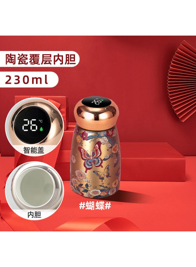 New Ceramic Liner, Chinese-style Mini Insulated Cup, High-looking And Stylish, Intelligent Temperature Display, Small Capacity, Portable Pocket Water Cup