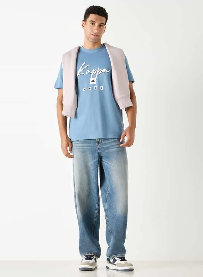 Kappa Kappa Logo Print Crew Neck T-shirt with Short Sleeves