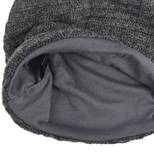 VECRY Men's Slouchy Beanie Knit Crochet Rasta Cap for Summer Winter (Check-Dark Grey) - Image 4