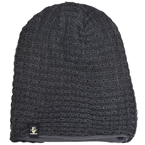 VECRY Men's Slouchy Beanie Knit Crochet Rasta Cap for Summer Winter (Check-Dark Grey) - Image 3