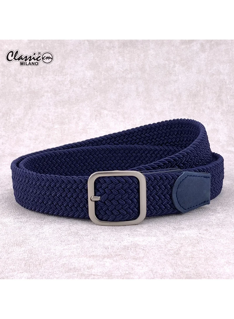 Classic Milano Braided Cotton Elastic Stretch Belt for Men & Women, Woven Canvas Web Belt with Gift Box, Adjustable Men's Belt | Full Length: 110CM (Free Size - Fits up to the waist of 40 Inches / 100 CM)