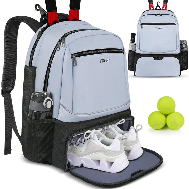 Ytonet Tennis Bag Tennis Backpack for Women Men 2 Rackets with Insulated Pocket Ventilated Shoe Compartment - Image 1