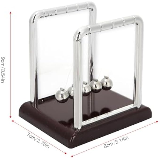 CHICIRIS Newtons Cradle Pendulum, Educational Metal Balanced Ball Toy Desk Physics Science Home Table Decoration, for Adult Stress Relief,Interesting Metal Decorations for Study - Image 5