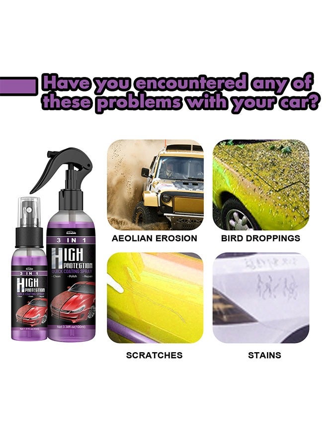 رايهونغ 3 في 1 بخاخ طلاء سريع عالي الحماية للسيارة، بخاخ تلميع شمع السيارة، بخاخ سريع التفاصيل للسيارات، يتم طلاء أسطح السيارة وإصلاحها وصقلها لإزالة الأوساخ والشحوم بسهولة 100 مل - Image 3