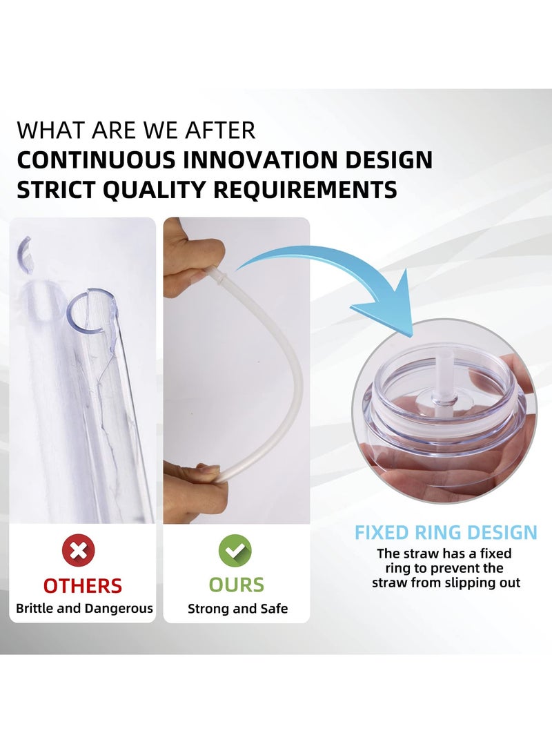 Excefore 20oz Skinny Tumblers 4 Pack Double Wall Acrylic Tumbler with Lid and Straw, 570ml Clear Color Reusable Plastic Cups With Straw for Parties, Birthdays, Customization DIY Gifts(Transparent, Set of 4) - Image 5