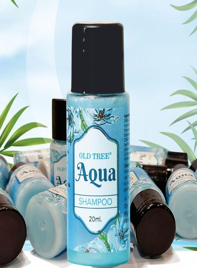 أولد تري مجموعة مستلزمات استحمام فندق أولد تري أكوا شامبو 20 مل - زجاجة شامبو صغيرة الحجم للسفر (عبوة واحدة) للفنادق ودور الضيافة والسفر - Image 1