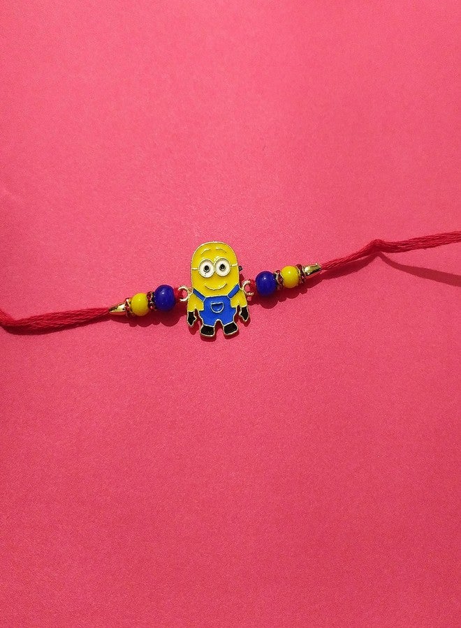Mamadev:- minion rakhi & rudraksha rakhi Children To cartoonrakhi for Men/boys/Girls raksha bandhan for brother for Bhai Kids(combo) - Image 2