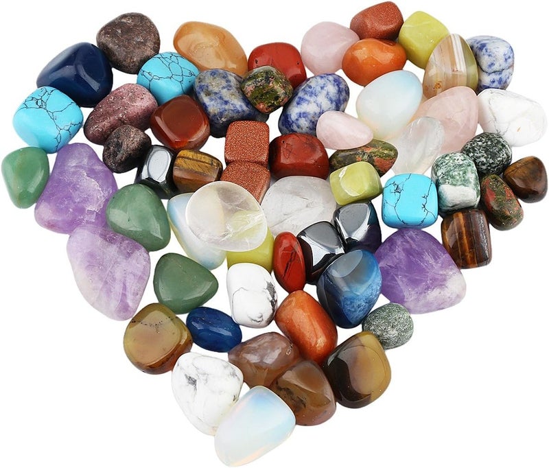 Rockcloud 1 lb Tumbled Polished Stones Gemstone Supplies for Wicca,Reiki,Healing Crystal,Assorted Stones