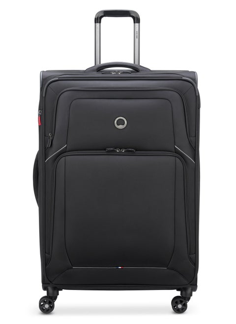 Optimax Lite 78.5cm Softcase 4 Double Wheel Expandable Check-In Luggage Trolley Black