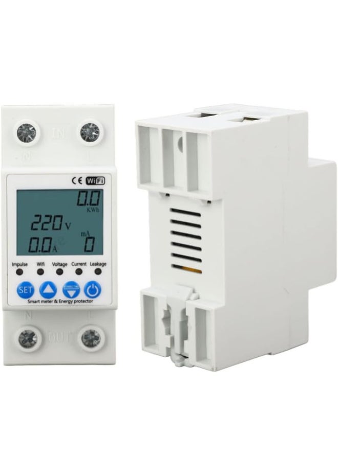 مفتاح حماية من التسرب، قاطع دائرة واي فاي تيار متردد 220 فولت 63 امبير، مراقبة في الوقت الحقيقي ومزود بشاشة led - Image 3