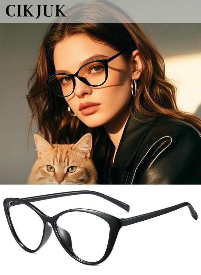 CIKJUK Cat Eye Blue Light Glasses Butterfly Frame Reading Glasses for Men and Women Anti Radiation Eyeglasses Blue Light Blocking Eye Glasses for Gaming Computer UV Protection Eyeglass Trend Eyewear Black - Image 1