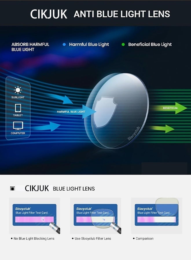 CIKJUK Cat Eye Blue Light Glasses Butterfly Frame Reading Glasses for Men and Women Anti Radiation Eyeglasses Blue Light Blocking Eye Glasses for Gaming Computer UV Protection Eyeglass Trend Eyewear Black - Image 2