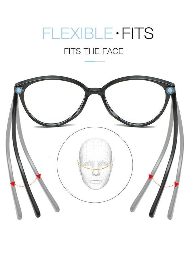 CIKJUK Cat Eye Blue Light Glasses Butterfly Frame Reading Glasses for Men and Women Anti Radiation Eyeglasses Blue Light Blocking Eye Glasses for Gaming Computer UV Protection Eyeglass Trend Eyewear Black - Image 5
