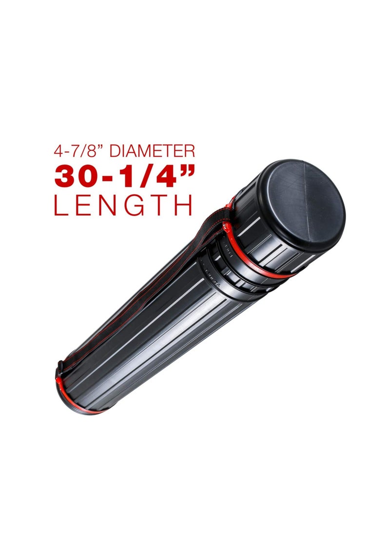 Generic - US Art Supply Large Black Telescoping Drafting Tube: Diameter: 4-7/8 inch OD, 4-1/2" ID, Length: 30-1/4 to 47-3/4 inches - Image 1