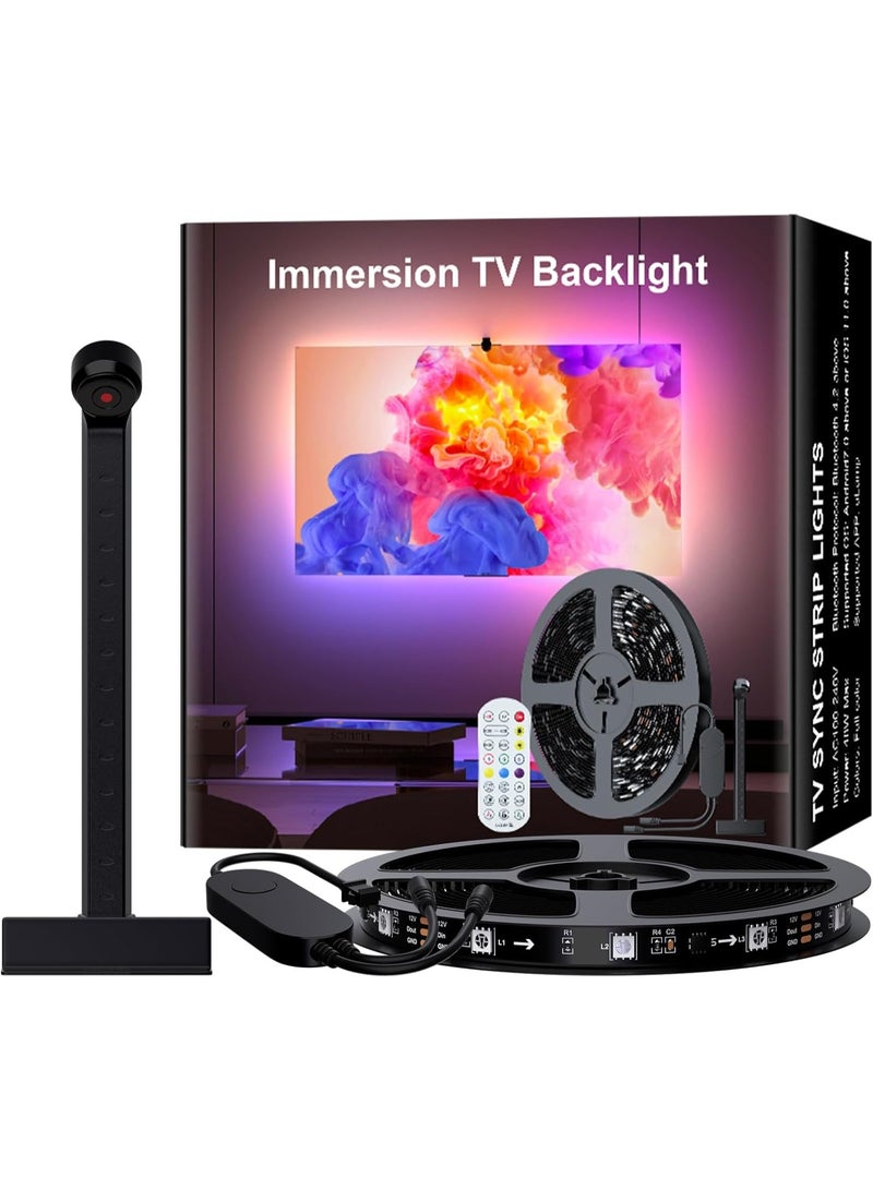 Beauty beast ﻿ Beauty beast Immersion TV Backlights with Camera, Smart Ambient TV Strip RGB Backlights Led Strip Light Lamp Living Room Strip LED (5 meter) - Image 1