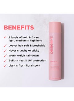 Design.ME HOLD.ME Three-Way Hairspray by DESIGNME | Hairspray with Light, Medium, & High Hold Options | Extra Hold Hair Spray with Thermal Protectors & Vitamin B5 | Scented Hair Setting Spray, (9.5 Oz)  - Image 2