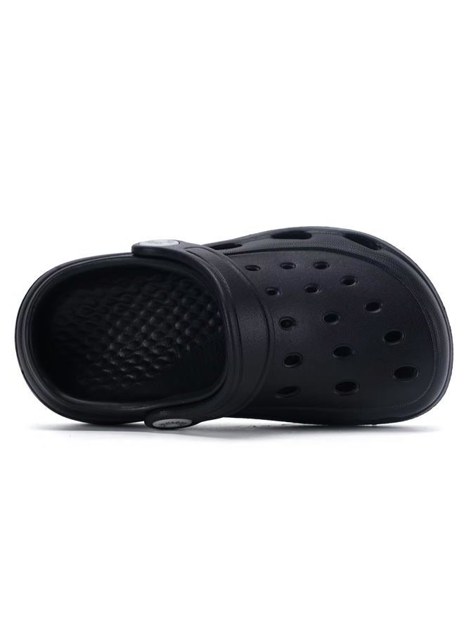 JUJIAOSO Kids Girls Boys Clogs Garden Shoes Slip on Water Shoes Toddler Slides Sandals Beach Slipper Children, Black, 7 Toddler - Image 4