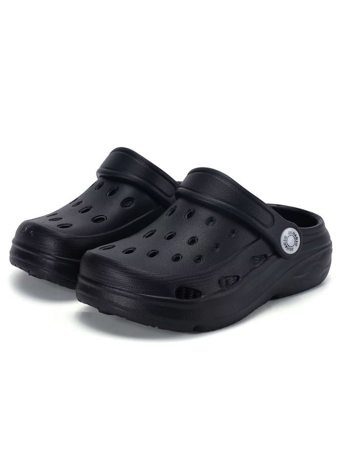 JUJIAOSO Kids Girls Boys Clogs Garden Shoes Slip on Water Shoes Toddler Slides Sandals Beach Slipper Children, Black, 7 Toddler - Image 5