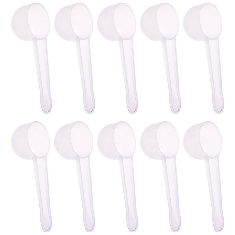 ONLYKXY ONLYKXY 10pcs Clear Long Handle Plastic Measuring Spoons Coffee Protein Milk Powder Scoops Spoon Kitchen Tools 10g 