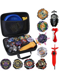 GYRO BURST SAMURAI Gyro Burst Samurai Metal Assembled Set of 8 Spinning Top with Launcher 2-Way, Bey Battling Top for Boys with Organizer Bag, Gyro Spinner Burst Combat Fighting Toy, BeyBlade Burst Set Kids Battle Toys for Competition  - Image 1