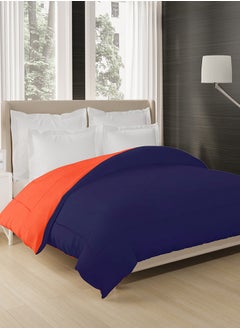Status Contract Reversible Solid Comforter Double Bed Blanket for Winter//Double/GSM- 220, Dark Blue-Red, 220 X 240 Cm  - Image 1